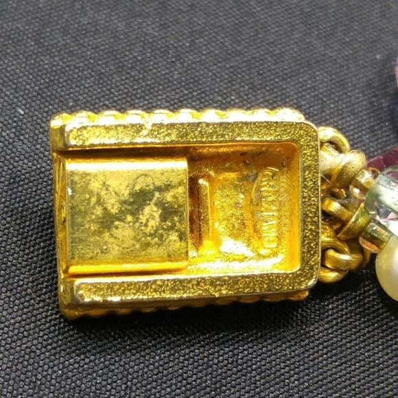 Vintage Beaded Crystal Bracelet, 3 Strands, Graziano Pastel Crystal Beads, 8 In. - Picture 8 of 11